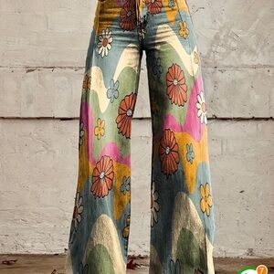 Floral Wide Leg Pants